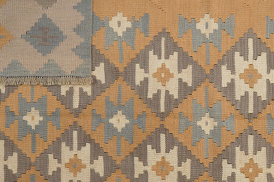 Kelim Gashgai — Handmade, 170x238 cm, Yellow, 100% Virgin Wool | View 6