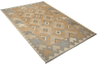 Kelim Gashgai — Handmade, 171x238 cm, Yellow, 100% Virgin Wool | View 4
