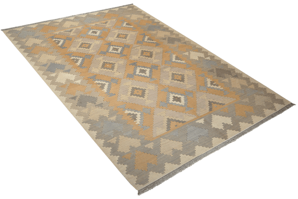 Kelim Gashgai — Handmade, 171x238 cm, Yellow, 100% Virgin Wool | View 4
