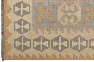 Kelim Gashgai — Handmade, 122x177 cm, Grey, 100% Virgin Wool | View 3