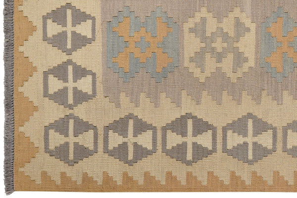 Kelim Gashgai — Handmade, 122x177 cm, Grey, 100% Virgin Wool | View 3