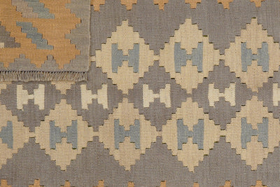 Kelim Gashgai — Handmade, 119x165 cm, Grey, 100% Virgin Wool | View 6