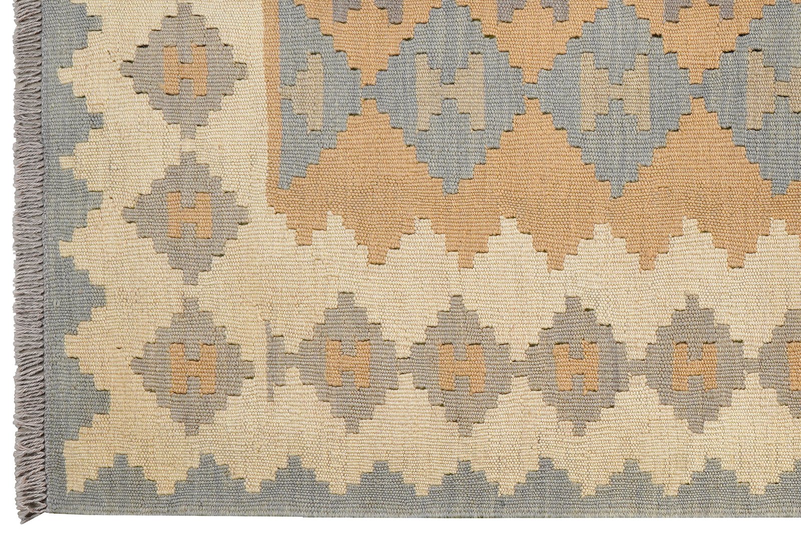 Kelim Gashgai — Handmade, 115x163 cm, Grey, 100% Virgin Wool | View 3