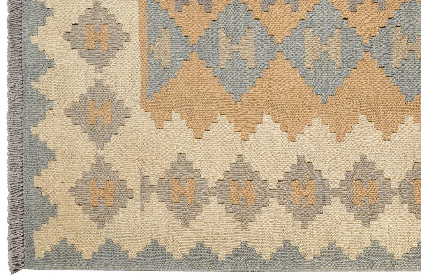 Kelim Gashgai — Handmade, 115x163 cm, Grey, 100% Virgin Wool | View 3