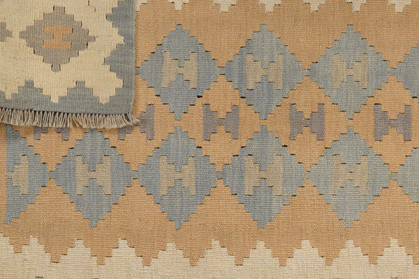 Kelim Gashgai — Handmade, 115x163 cm, Grey, 100% Virgin Wool | View 6