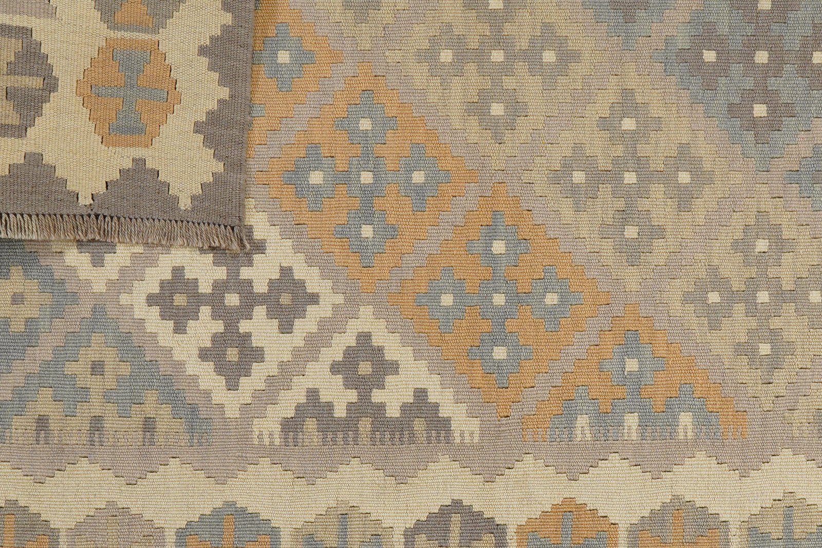 Kelim Gashgai — Handmade, 116x178 cm, Grey, 100% Virgin Wool | View 6