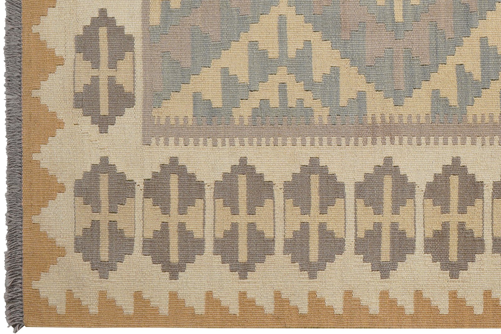 Kelim Gashgai — Handmade, 122x176 cm, Grey, 100% Virgin Wool | View 3