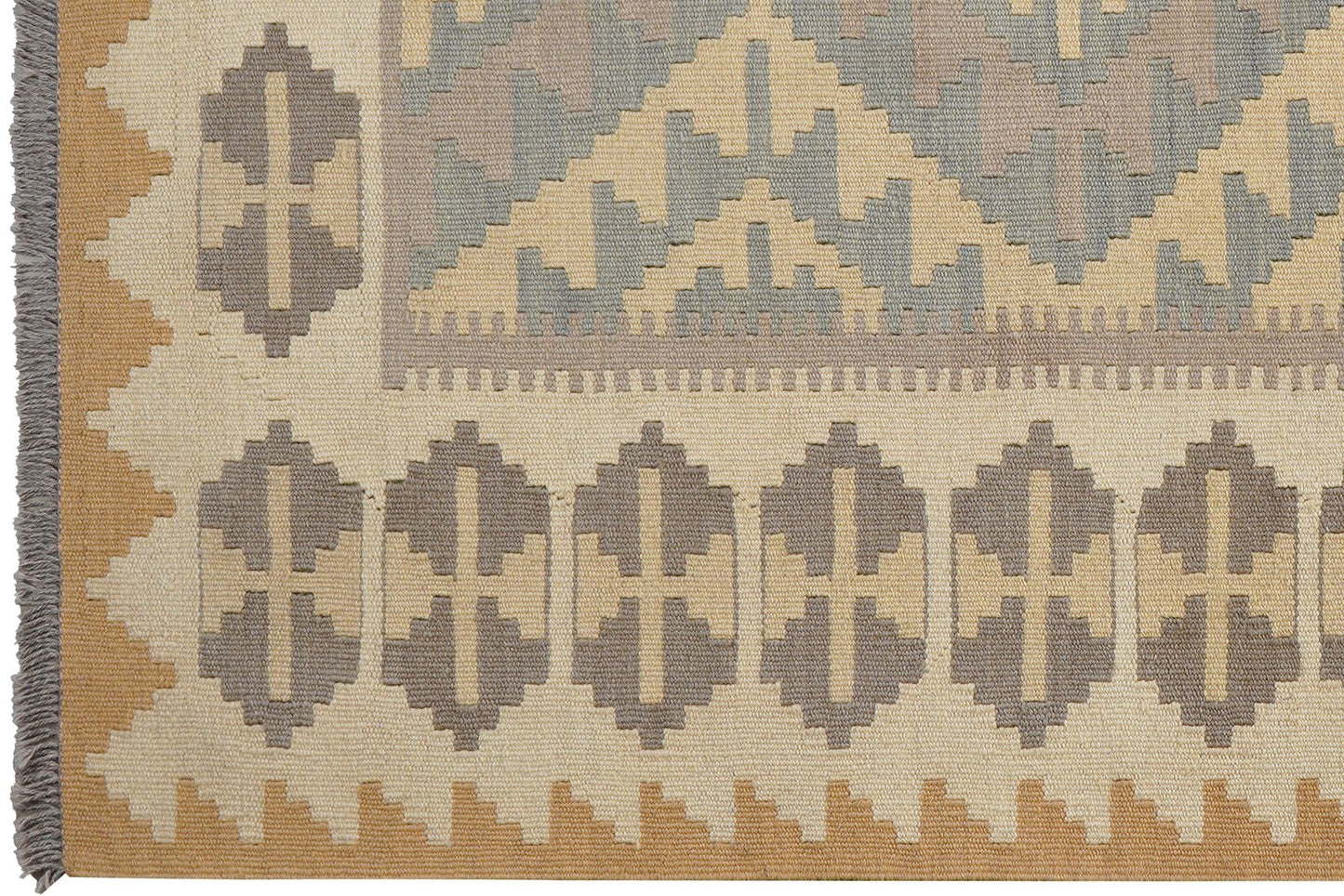 Kelim Gashgai — Handmade, 122x176 cm, Grey, 100% Virgin Wool | View 3