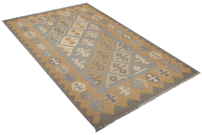 Kelim Gashgai — Handmade, 116x173 cm, Grey, 100% Virgin Wool | View 4