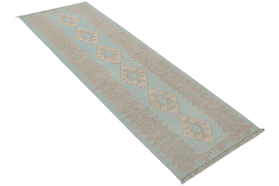 Kelim Gashgai — Handmade, 54x194 cm, Tuerkis, 100% Virgin Wool | View 4