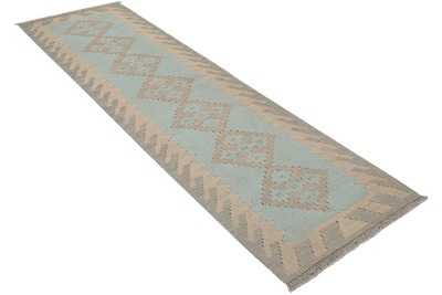 Kelim Gashgai — Handmade, 55x191 cm, Tuerkis, 100% Virgin Wool | View 4
