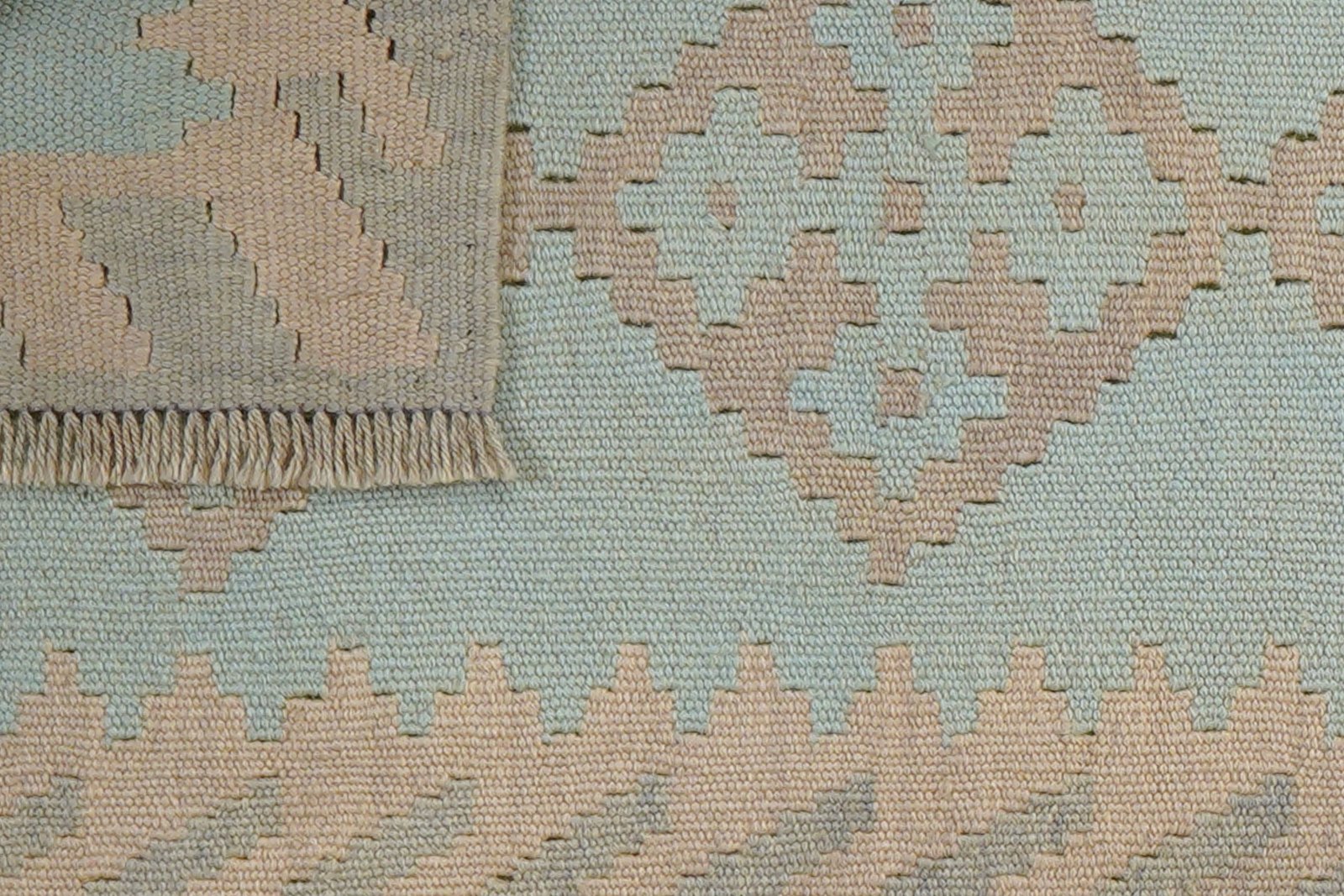 Kelim Gashgai — Handmade, 55x191 cm, Tuerkis, 100% Virgin Wool | View 6