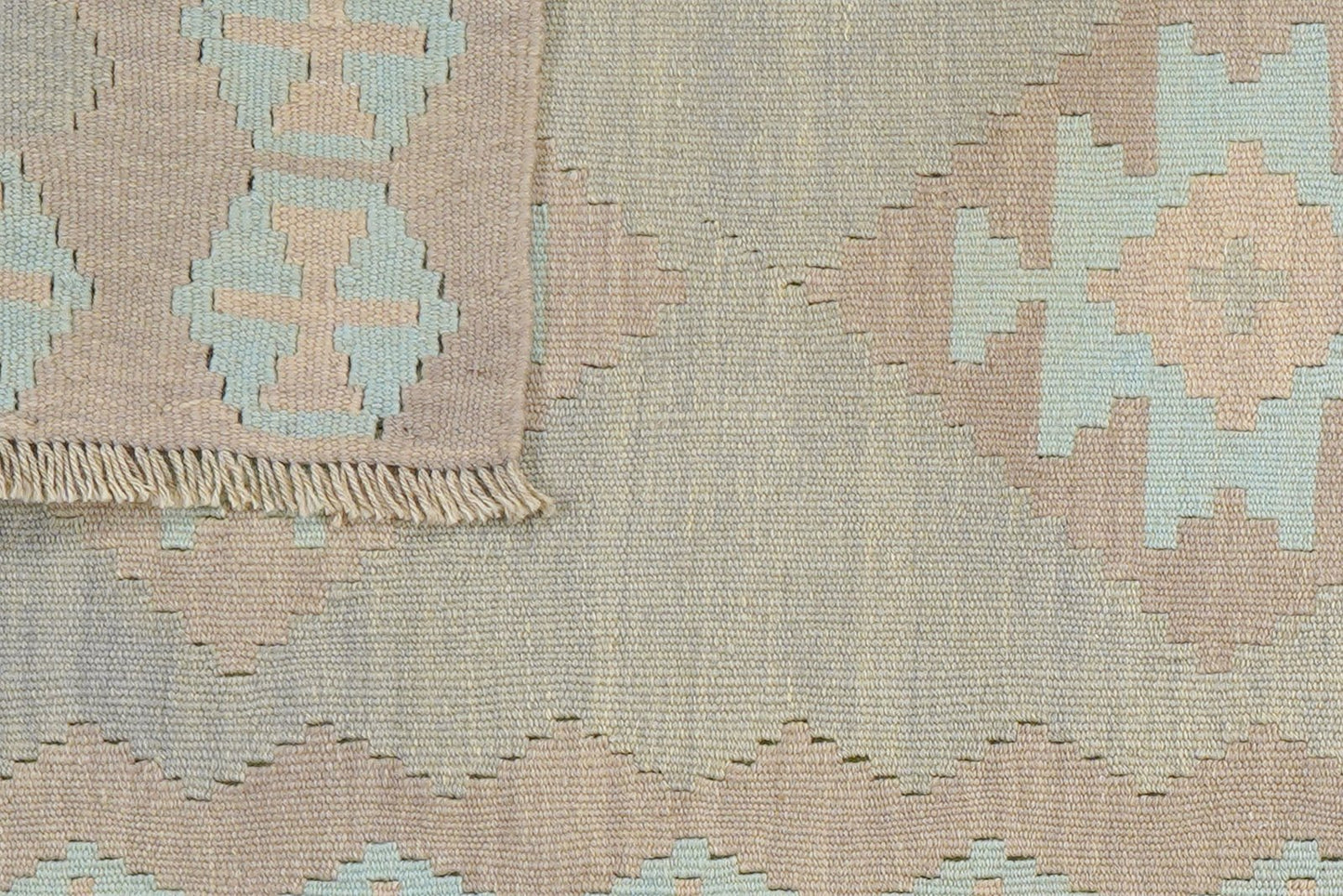 Kelim Gashgai — Handmade, 80x195 cm, Grey, 100% Virgin Wool | View 6