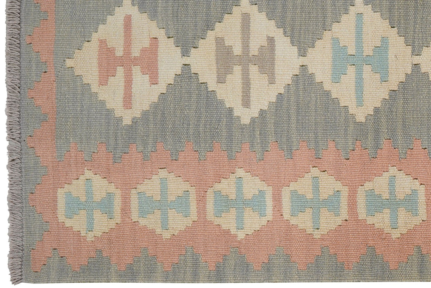 Kelim Gashgai — Handmade, 80x195 cm, Grey, 100% Virgin Wool | View 3
