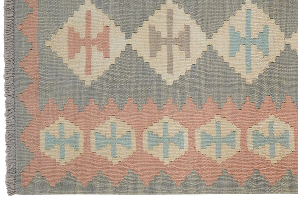 Kelim Gashgai — Handmade, 80x195 cm, Grey, 100% Virgin Wool | View 3