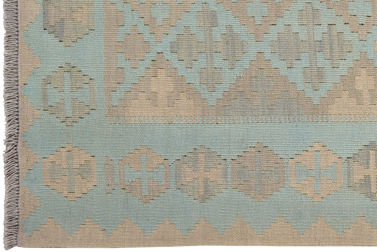 Kelim Gashgai — Handmade, 104x154 cm, Green, 100% Virgin Wool | View 3