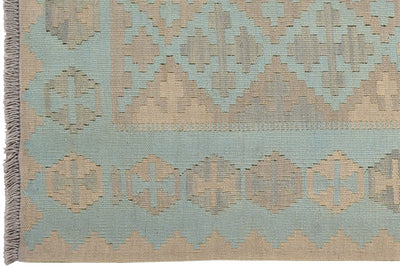 Kelim Gashgai — Handmade, 104x154 cm, Green, 100% Virgin Wool | View 3