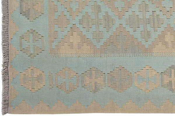 Kelim Gashgai — Handmade, 104x154 cm, Green, 100% Virgin Wool | View 3