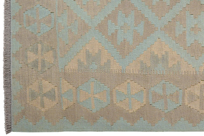 Kelim Gashgai — Handmade, 127x170 cm, Green, 100% Virgin Wool | View 3