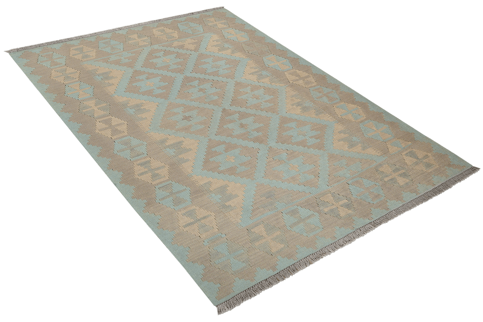 Kelim Gashgai — Handmade, 127x170 cm, Green, 100% Virgin Wool | View 4