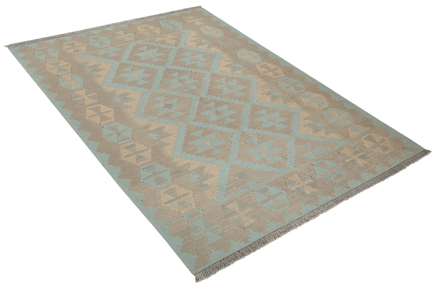 Kelim Gashgai — Handmade, 127x170 cm, Green, 100% Virgin Wool | View 4