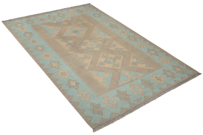 Kelim Gashgai — Handmade, 125x185 cm, Grey, 100% Virgin Wool | View 4