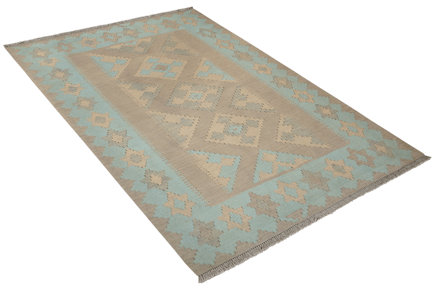 Kelim Gashgai — Handmade, 125x185 cm, Grey, 100% Virgin Wool | View 4