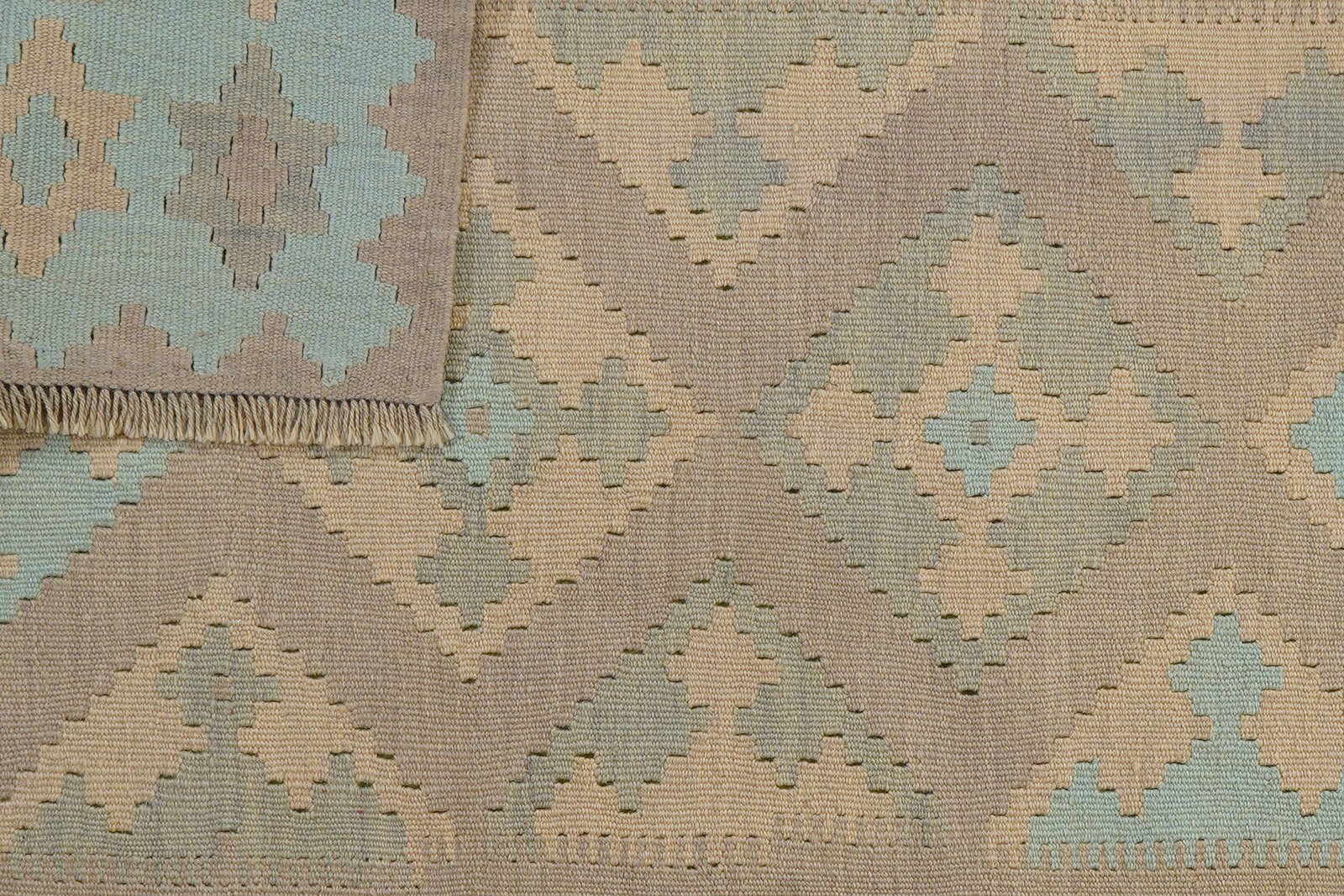 Kelim Gashgai — Handmade, 125x185 cm, Grey, 100% Virgin Wool | View 6