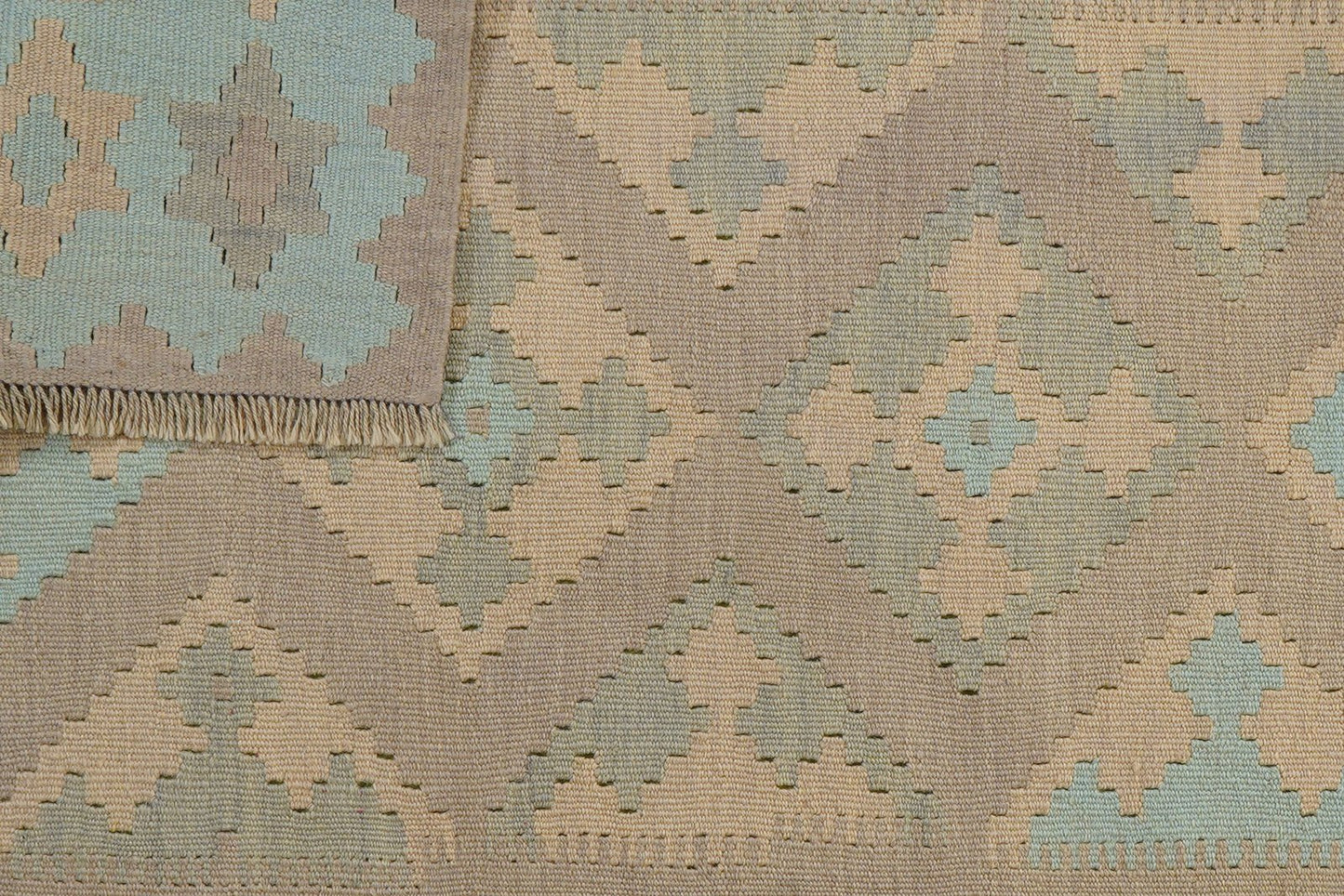 Kelim Gashgai — Handmade, 125x185 cm, Grey, 100% Virgin Wool | View 6
