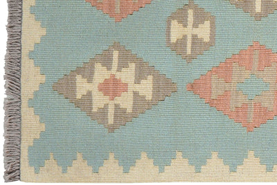 Kelim Gashgai — Handmade, 54x199 cm, Tuerkis, 100% Virgin Wool | View 3