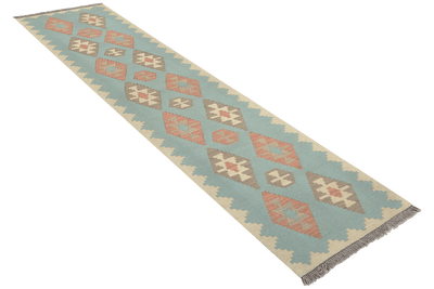 Kelim Gashgai — Handmade, 54x199 cm, Tuerkis, 100% Virgin Wool | View 4