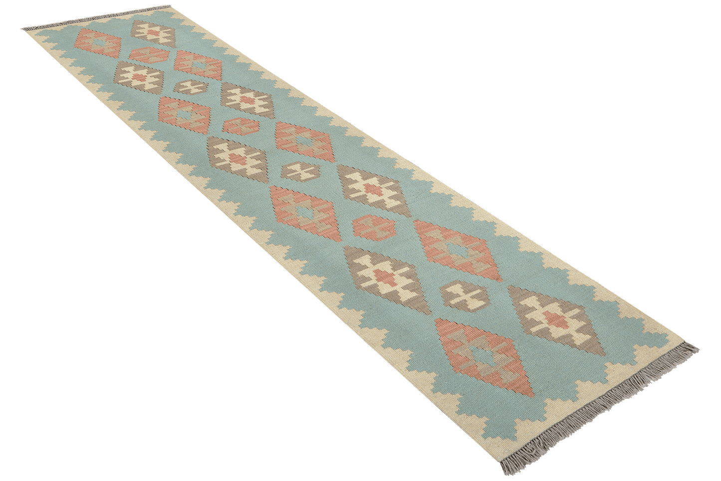 Kelim Gashgai — Handmade, 54x199 cm, Tuerkis, 100% Virgin Wool | View 4