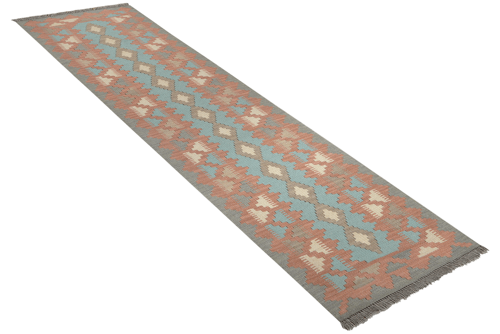 Kelim Gashgai — Handmade, 54x194 cm, Tuerkis, 100% Virgin Wool | View 4