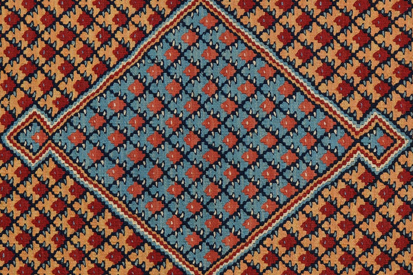 Kelim Senneh — Handmade, 105x148 cm, Beige, 100% Virgin Wool | View 5