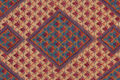 Kelim Senneh — Handmade, 107x161 cm, Beige, 100% Virgin Wool | View 5
