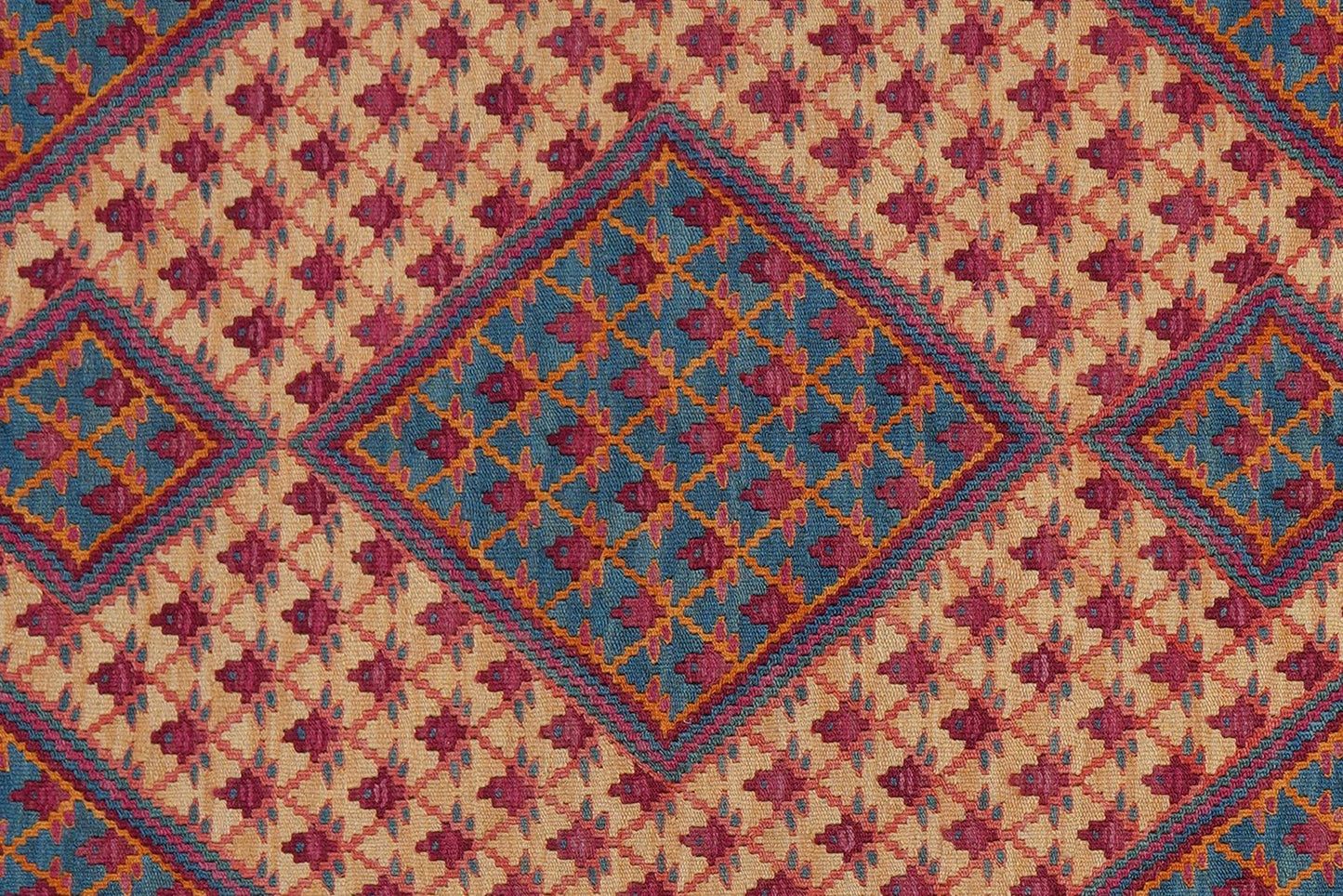 Kelim Senneh — Handmade, 107x161 cm, Beige, 100% Virgin Wool | View 5