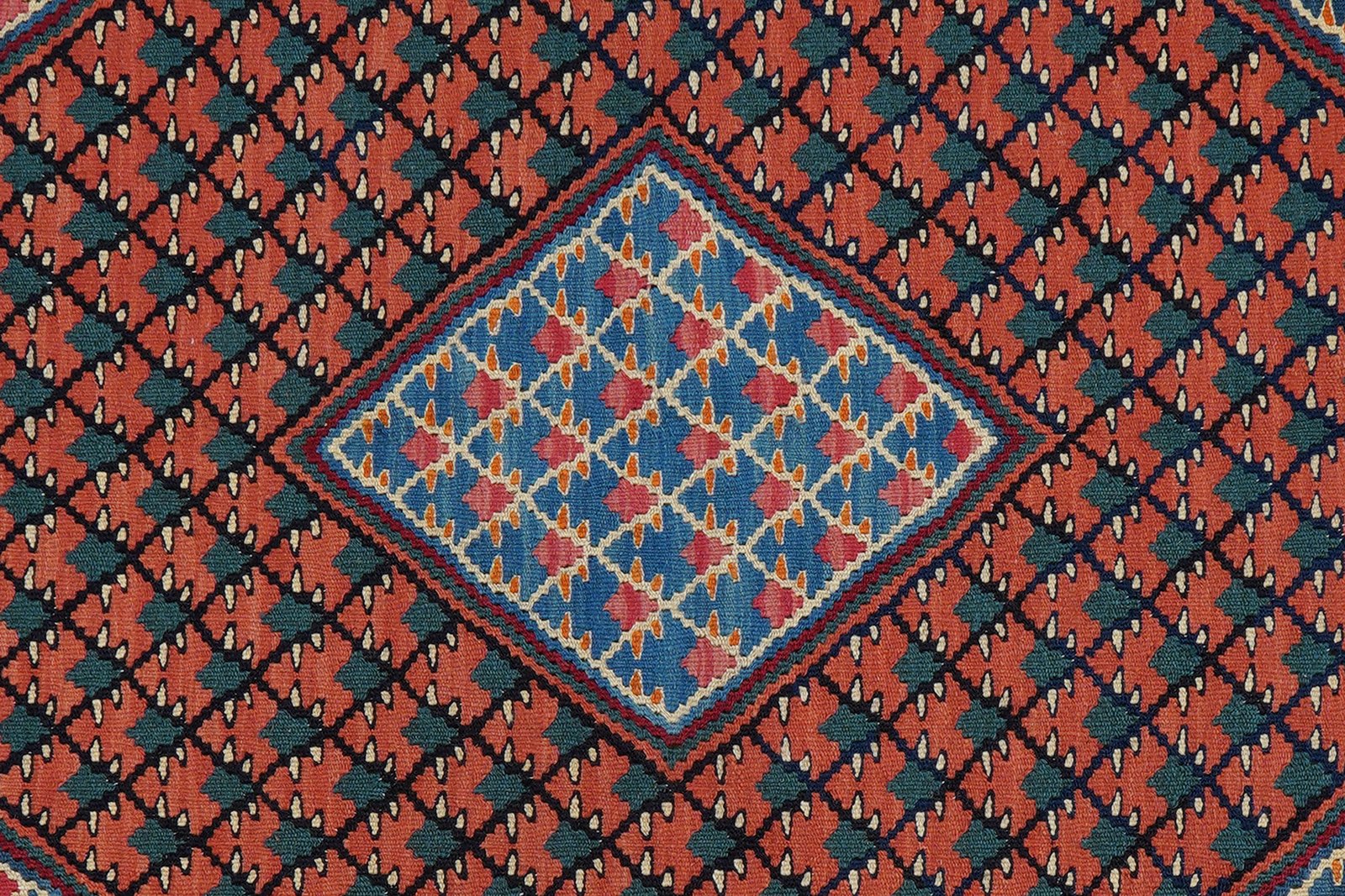 Kelim Senneh — Handmade, 105x155 cm, Pink, 100% Virgin Wool | View 5