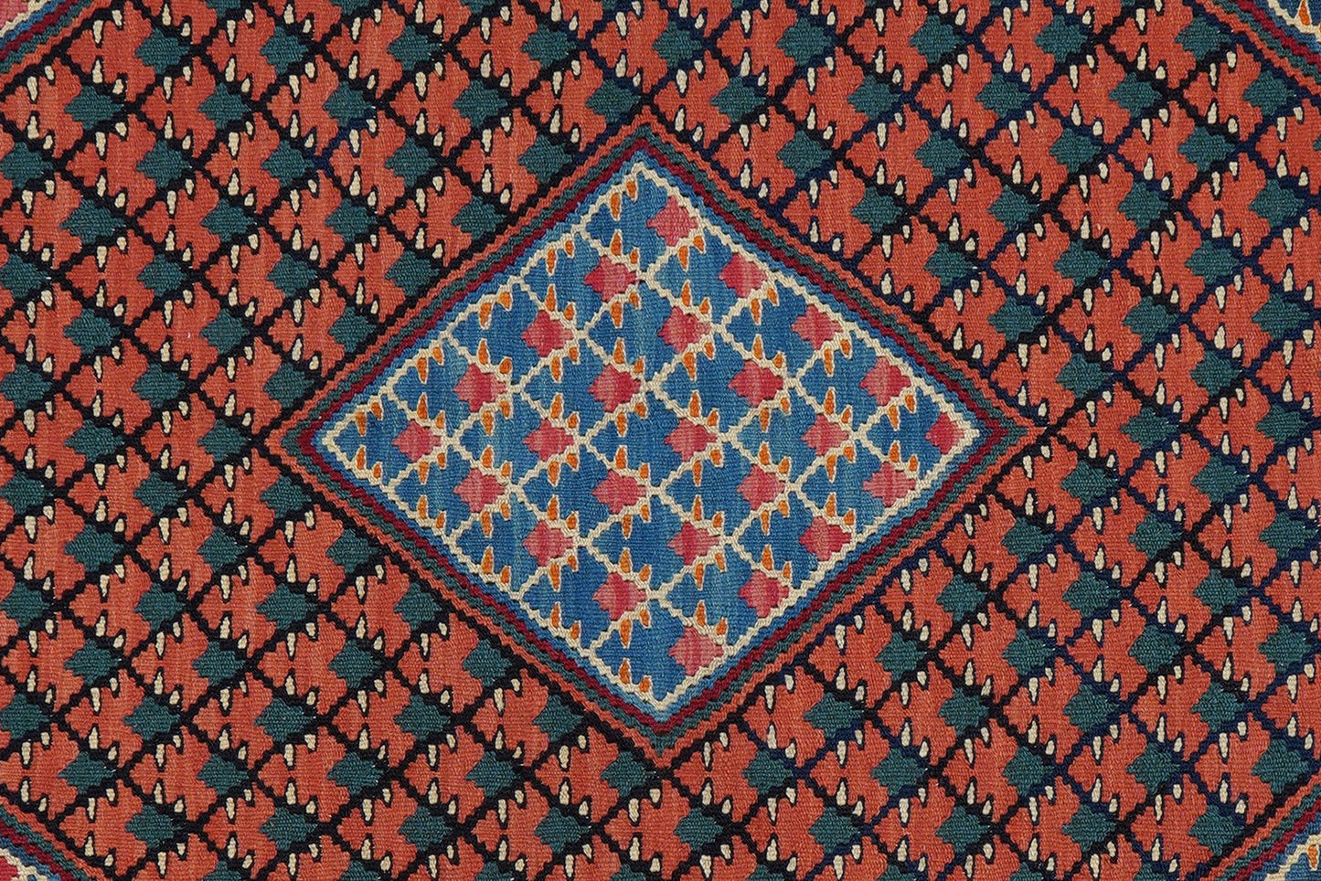 Kelim Senneh — Handmade, 105x155 cm, Pink, 100% Virgin Wool | View 5