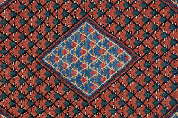 Kelim Senneh — Handmade, 105x155 cm, Pink, 100% Virgin Wool | View 5