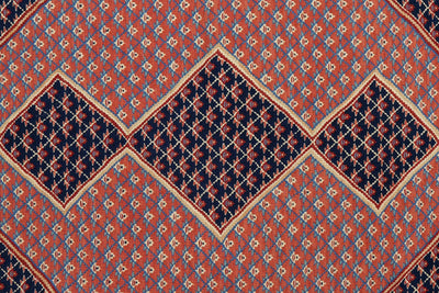 Kelim Senneh — Handmade, 160x200 cm, Red, 100% Virgin Wool | View 5