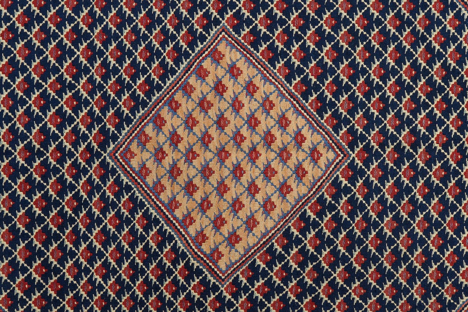 Kelim Senneh — Handmade, 153x196 cm, Blue, 100% Virgin Wool | View 5