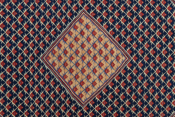 Kelim Senneh — Handmade, 153x196 cm, Blue, 100% Virgin Wool | View 5