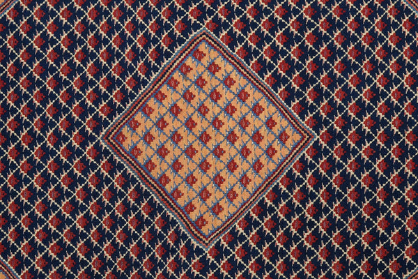 Kelim Senneh — Handmade, 153x197 cm, Blue, 100% Virgin Wool | View 5