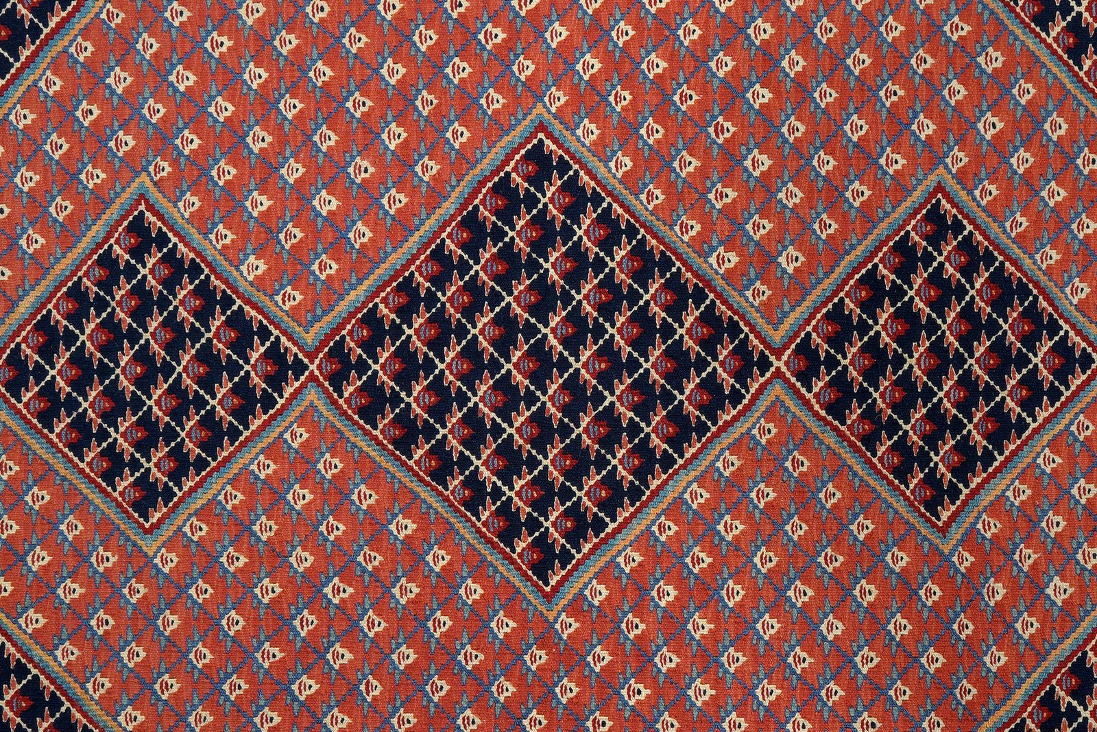 Kelim Senneh — Handmade, 163x200 cm, Red, 100% Virgin Wool | View 5