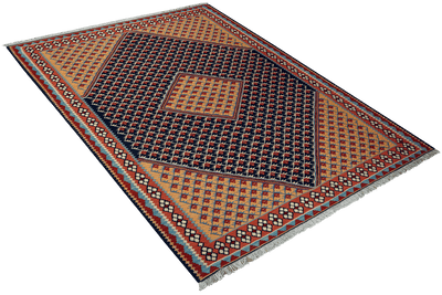Kelim Senneh — Handmade, 154x200 cm, Blue, 100% Virgin Wool | View 4