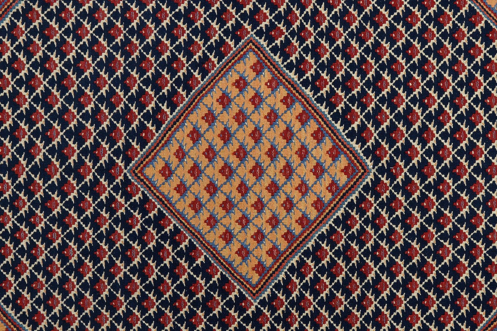 Kelim Senneh — Handmade, 154x200 cm, Blue, 100% Virgin Wool | View 5