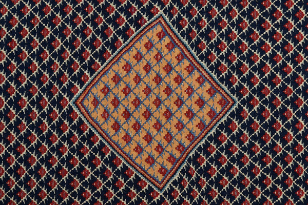 Kelim Senneh — Handmade, 154x197 cm, Blue, 100% Virgin Wool | View 5
