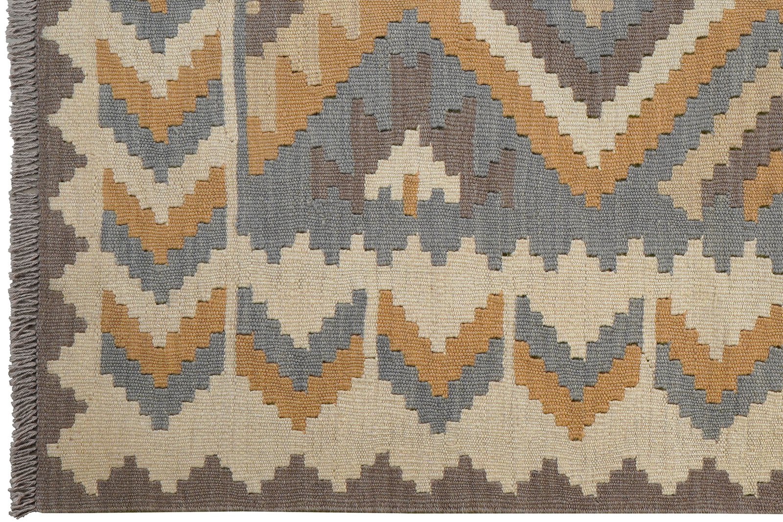 Kelim Gashgai — Handmade, 119x170 cm, Grey, 100% Virgin Wool | View 3
