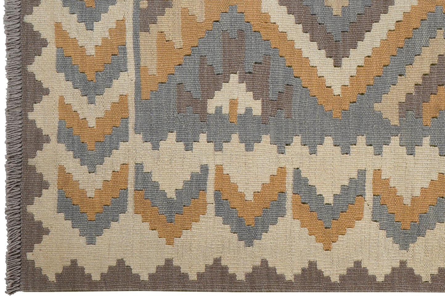 Kelim Gashgai — Handmade, 119x170 cm, Grey, 100% Virgin Wool | View 3