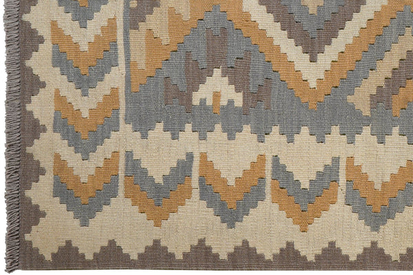 Kelim Gashgai — Handmade, 119x170 cm, Grey, 100% Virgin Wool | View 3
